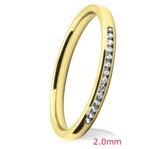 Channel Set Diamond Wedding Ring: 2.0mm Court Brilliant Cut Channel | 758B00G 758B01G 758B02G